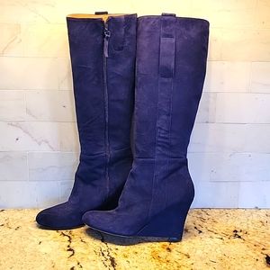 Nine West dark blue suede boots